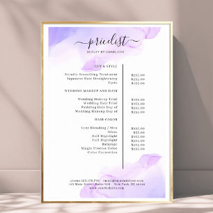 Watercolor-Tinten-Salon-Preisliste Poster