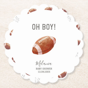 Watercolor Touchdowns American Football Baby-Show Untersetzer