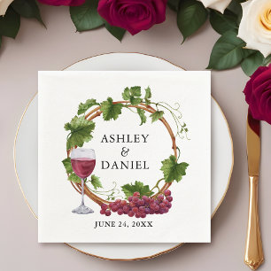 Watercolor Trauben Reben Waldbrand Hochzeit Serviette