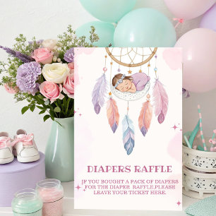 Watercolor-Traumfänger-Baby-Shower-Windel-Raffel  Poster