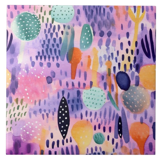 Watercolor Traumwelt Fliese (Vorderseite)