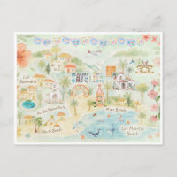 Watercolor Travel Postcard | Sayulita Mexico