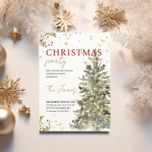 Watercolor Tree and Golden Details Elegant