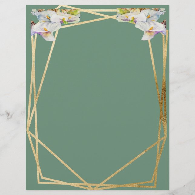 Watercolor tree white callas briefbogen (Vorderseite)