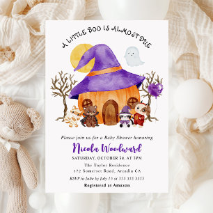 Watercolor Trick or Treat Halloween Babyparty Einladung