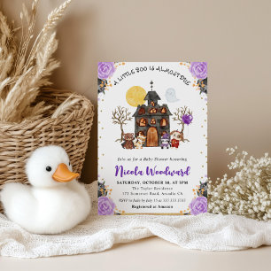 Watercolor Trick or Treat Halloween Babyparty Einladung