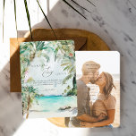 Watercolor Tropical Beach Wedding Invitation Einladung<br><div class="desc">No matter what time of year, we can pretend we’re on a tropical island lush tropical greenery! While this palette emanates a tropical feel, it’s quite adaptable across various styles—bohemian, rustic, and modern for instance. Elegant floral arrangements, warm hues and airy accents are all essential to this fun party theme....</div>
