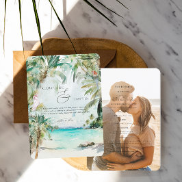 Watercolor Tropical Beach Wedding Invitation Einladung