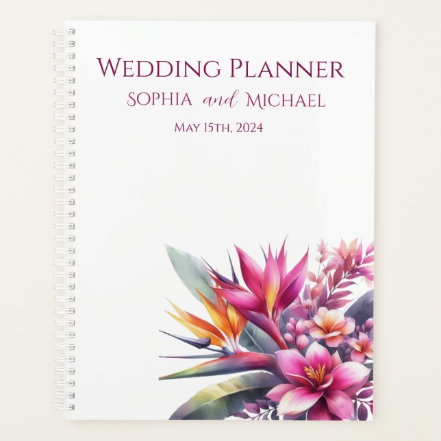 Watercolor Tropical Bliss-Wedding-Planner Planer (Vorderseite)