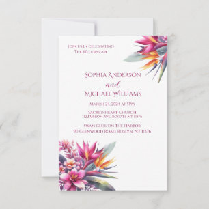 Watercolor Tropical Bliss Wedding Thema Einladung