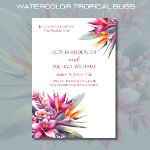 Watercolor Tropical Bliss Wedding Thema Einladung