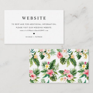 Watercolor Tropical Blume Summer Wedding Website Begleitkarte
