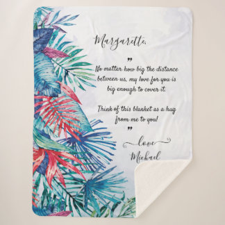 Watercolor Tropical Folies Custom Message Sherpadecke