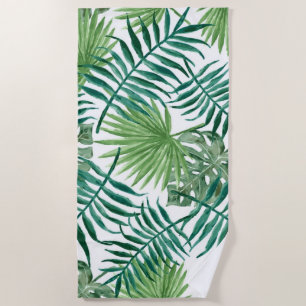 Watercolor Tropical Palm Leaf Weekend Beach Handtu Strandtuch