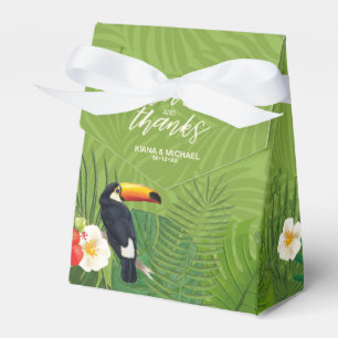 Watercolor Tropical w/Toucan Wedding Green ID577 Geschenkschachtel
