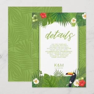 Watercolor Tropical Wedding Details Grün ID577 Begleitkarte