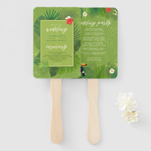 Watercolor Tropical Wedding Party Green ID577 Fächer