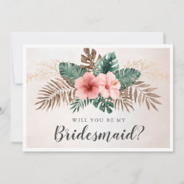 Watercolor Tropical wird meine Bridesmaid-Karte se