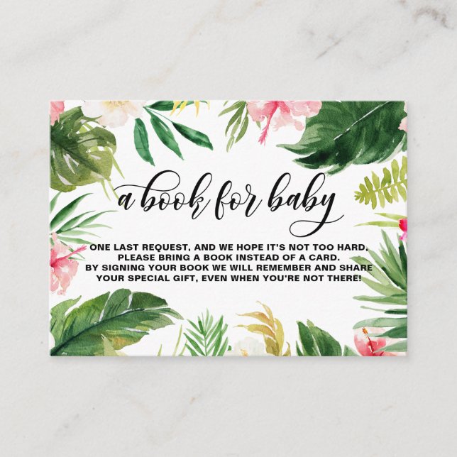 Watercolor Tropische Blume Buchanfrage Begleitkarte (Vorderseite)