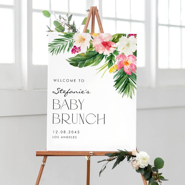 Watercolor Tropische Blume Summer Baby Brunch Poster (Von Creator hochgeladen)
