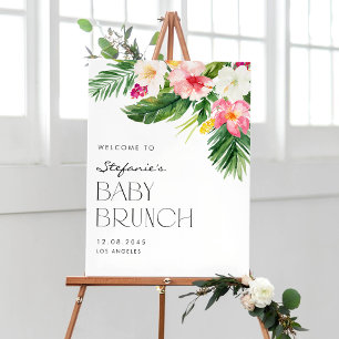 Watercolor Tropische Blume Summer Baby Brunch Poster