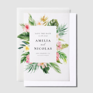 Watercolor Tropischer botanischer Rahmen Save the