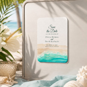 Watercolor-Tropischer-Strand Save-the-Date Magnet