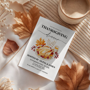 Watercolor Truthahn Kerze Thanksgiving-Einladung Einladung