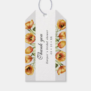 Watercolor tulips danke geschenkanhänger