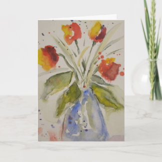 Watercolor Tulips Greeting Card Karte