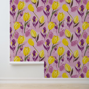 Watercolor Tulips Wrapping Paper Tapete