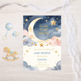 Watercolor Twinkle Little Star Babyparty Einladung