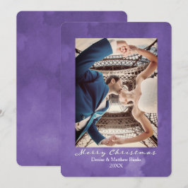 Watercolor Ultra Violet Elegante Weihnachtskarte Einladung