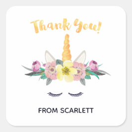 Watercolor Unicorn Vielen Dank, Ihr Sticker
