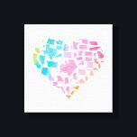 Watercolor United Staaten Heart Leinwanddruck<br><div class="desc">Dieses Design zeigt eine Darstellung der amerikanischen Staaten in Herzform.</div>