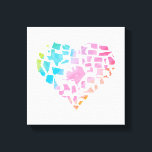 Watercolor United Staaten Heart Leinwanddruck<br><div class="desc">Dieses Design zeigt eine Darstellung der amerikanischen Staaten in Herzform.</div>