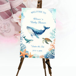 Watercolor Unter dem Meer Baby Shower Willkommenss Poster
