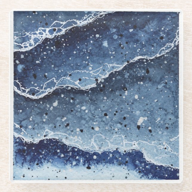 Watercolor Untersetzer Waves (Vorderseite)