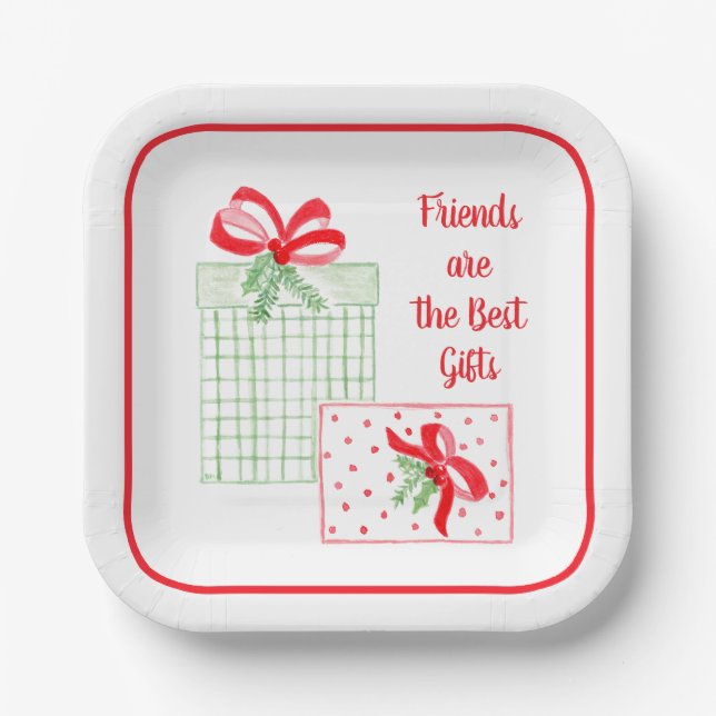 Watercolor Urlaub Freunde sind die besten Geschenk Pappteller (Vorderseite)