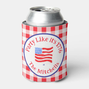 Watercolor USA-Flaggen-Party 1776 Wh Blau Rot Kari Dosenkühler