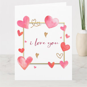 Watercolor Valentines Day Anniversary Cards Karte