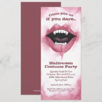 Watercolor Vampire Smile Halloween Einladungen