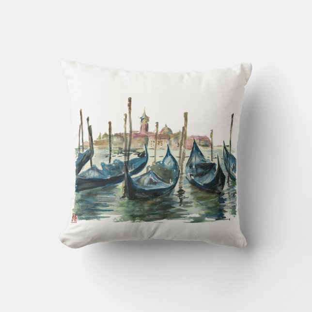 Watercolor Venice Kissen (Vorderseite)