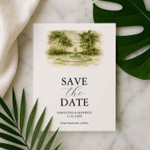 Watercolor Venue Save The Date Template