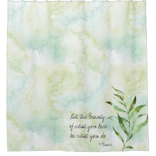Watercolor verlässt Rumi Zitat Duschvorhang