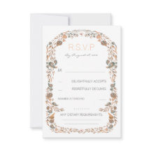 Watercolor Vintag Fall Woodland Wedding RSVP