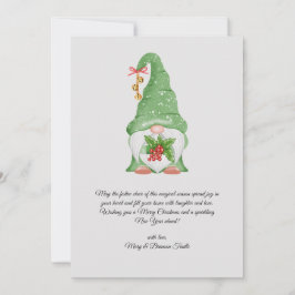 Watercolor Vintage Christmas Gnome mit Holly Feiertagskarte