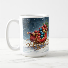 Watercolor Vintage Christmas Sleigh Kaffeetasse