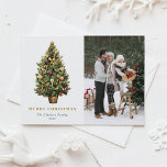 Watercolor Vintage Christmas Tree Foto Weihnachten<br><div class="desc">Frohe Weihnachten | Senden Sie Ihre Urlaubswünsche mit dieser individuell gestaltbaren Weihnachtspostkarte an Freunde und Familie. Die Weihnachtskarte mit Aquarellfarben ist mit einem Weihnachtsbaum mit festlichen Ornamenten ausgestattet. Personalisieren Sie es,  indem Sie Ihre eigenen Daten hinzufügen. Dieses Foto Weihnachts-Postkarte ist auf anderen Cardstock erhältlich. Matching-Elemente sind verfügbar.</div>