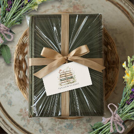 Watercolor Vintage Floral Books Personalized Begleitkarte